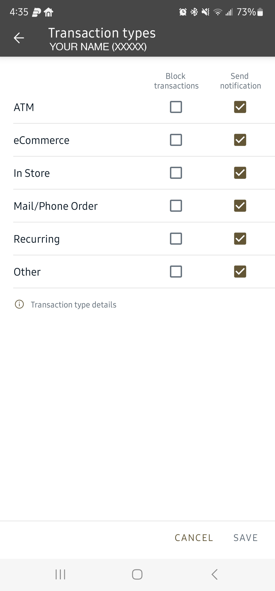 Transaction Types