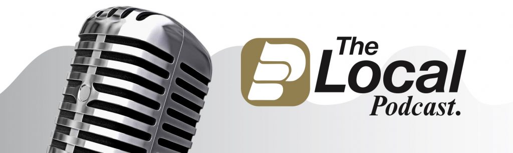 The Local Podcast Logo with Microphone